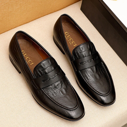 Gucci Mens Shoes Leather Design Luxury Brand Business Dress Shoes for Men with Original Box