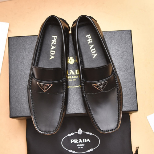 Prada Mens Shoes Casual Loafers Driving Luxury Brand Black Prada Shoes with Original Box