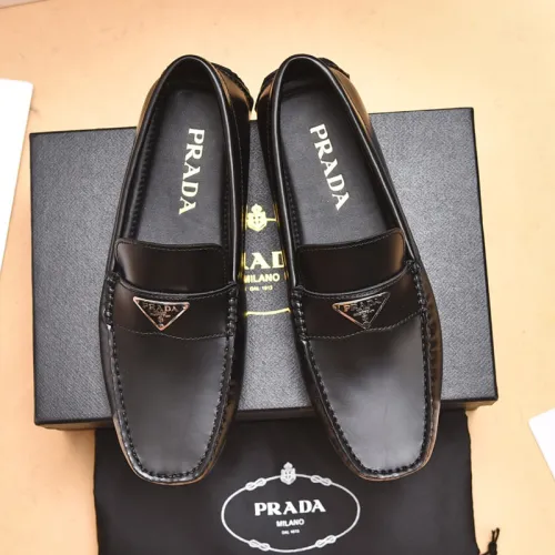 Prada Mens Shoes Casual Loafers Driving Luxury Brand Black Prada Shoes with Original Box