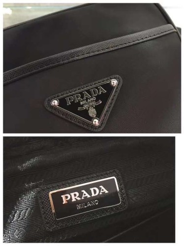 Prada Mens Bags Shoulder Messenger Bags Luxury Brand Black Re-Nylon and Saffiano leather shoulder bag 2VH112_2DMH_F0002_V_WOP with Original Box