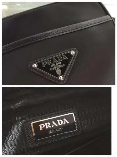 Prada Mens Bags Shoulder Messenger Bags Luxury Brand Black Re-Nylon and Saffiano leather shoulder bag 2VH112_2DMH_F0002_V_WOP with Original Box