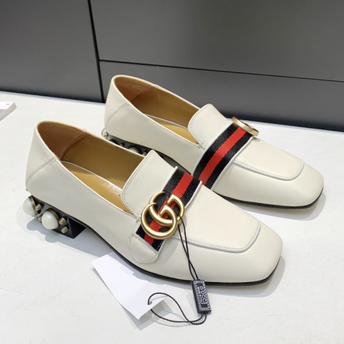 Gucci Womens Shoes Casual Loafers Design Luxury Brand Leather Women's jumbo GG Princetown loafer with Original Box 475094 UKO60 2588