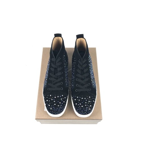 Christian Louboutin Mens Shoes Luxury Brand Red Bottom Design Louis Junior Spikes Flat with Original Box CL sneakers
