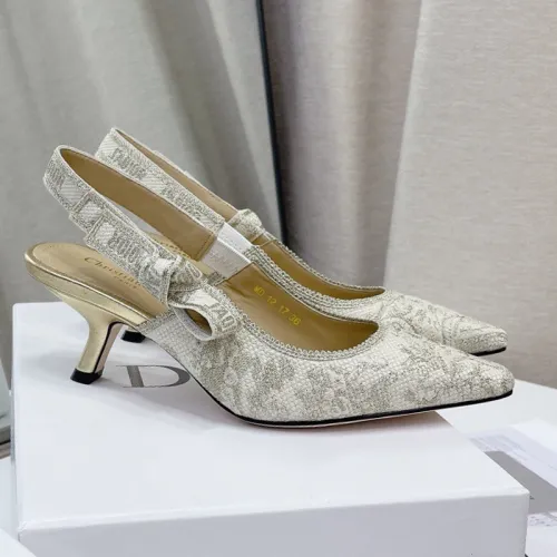Dior Women Shoes Pumps Luxury Design Fashion Type High Heel Shoes for Wedding Style J'ADIOR SLINGBACK PUMP Cotton Embroidery with Micro Houndstooth Motif with Original Box