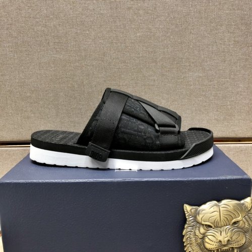 Dior Mens Shoes Sandals Luxury Designer DIOR ALPHA SANDAL Black Dior Oblique Jacquard 3SA081YXV_H969 with Original Box
