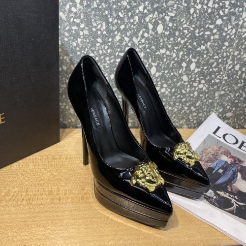 Versace Brand Womens Sandals Shoes Pumps Leather Big Size LA MEDUSA LEATHER PUMPS Design Luxury Brand Sandals for Women