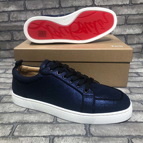 Christian Louboutin Mens Shoes Luxury Brand Red Bottom Design Louis Junior Spikes Flat with Original Box CL sneakers