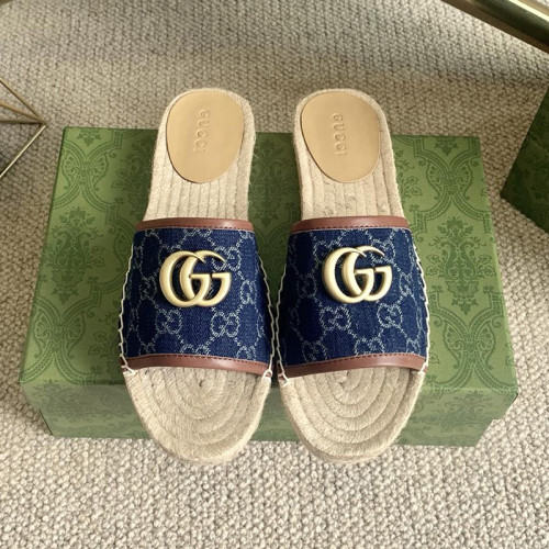 Gucci Womens Shoes Double G Espadrilles 551890 BKO00 1000 Luxury Brand Black Leather Platform Espadrille With Double G with Original Box