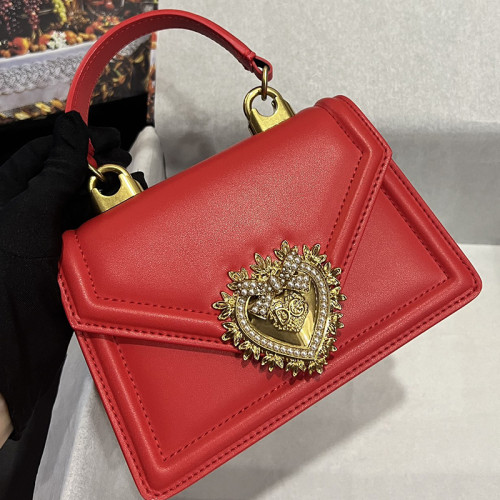 Dolce&Gabbana Womens Bags Handbags Luxury Brand Runaway Small smooth calfskin Devotion bag 19 x 13 x 4.5 cm