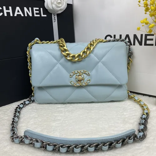 Chanel Womens Bags Shoulder Messenger Bags Chanel 19 Flap Bag Luxury Brand with Original Box