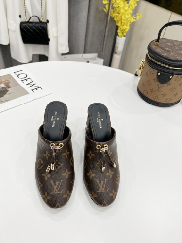 Louis Vuitton Womens Shoes Pumps Sandals Slippers Leather Design Luxury Brand Fashion Sandals with Original Box 6.5cm Heel