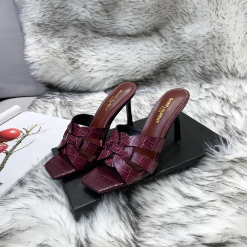 Saint Laurent YSL Womens Shoes TRIBUTE HEELED MULES IN SMOOTH LEATHER 9CM
