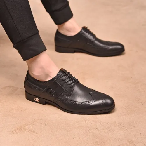 Gucci Mens Shoes Leather Design Luxury Brand Business Dress Shoes for Men with Original Box