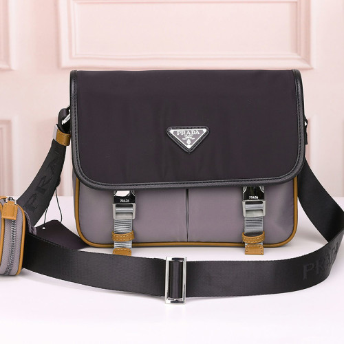 Prada Mens Bag Nylon and Saffiano Leather Bag with Strap