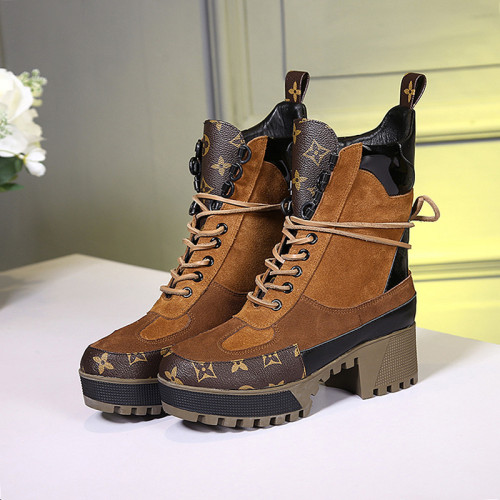 Louis Vuitton Women Shoes Boots Luxury Brand Fashion Ankle Boots LAUREATE PLATFORM DESERT BOOT