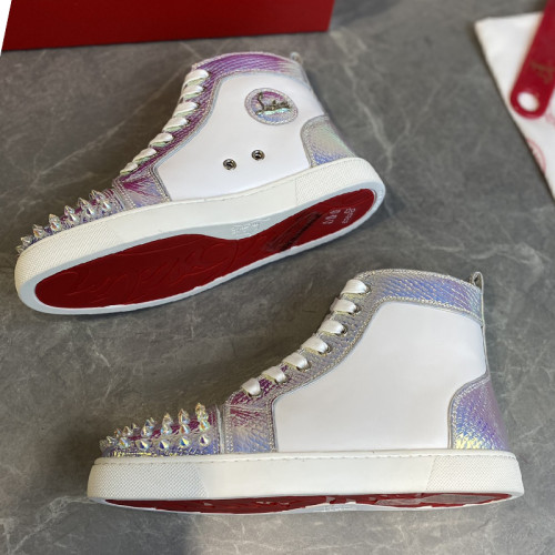 Christian Louboutin Mens Shoes Luxury Brand Red Bottom Design Louis Junior Spikes Flat with Original Box CL sneakers