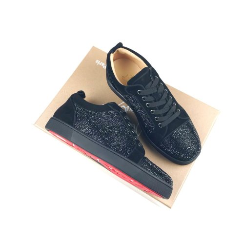 Christian Louboutin Mens Shoes Luxury Brand Red Bottom Design Louis Junior Spikes Flat with Original Box CL sneakers