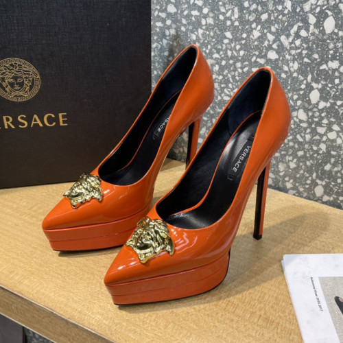 Versace Brand Womens Sandals Shoes Pumps Leather Big Size LA MEDUSA LEATHER PUMPS Design Luxury Brand Sandals for Women