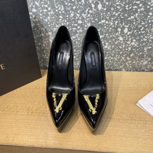 Versace Brand Womens Sandals Shoes Pumps Leather Big Size LA MEDUSA LEATHER PUMPS Design Luxury Brand Sandals for Women