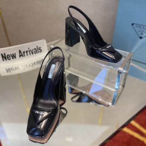 Prada Womens Shoes Slingback Pumps Luxury Brand Casual Shoes for Women with Original Box 8.5cm Heel