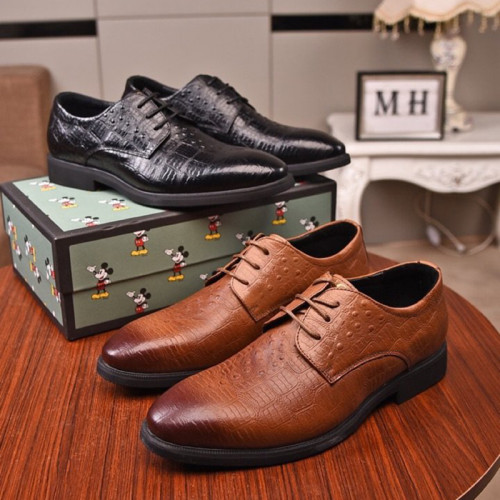 Gucci Mens Shoes Leather Design Luxury Brand Business Dress Shoes for Men with Original Box