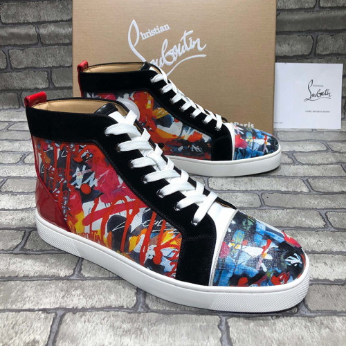 Christian Louboutin Mens Shoes Luxury Brand Red Bottom Design Louis Junior Spikes Flat with Original Box CL sneakers