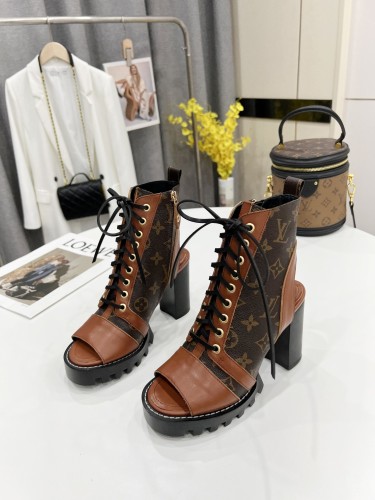 Louis Vuitton Womens Shoes Ankle Boots Leather Design Luxury Brand Summer Fashion Sandals PASSENGER SILHOUETTE BOOT with Original Box