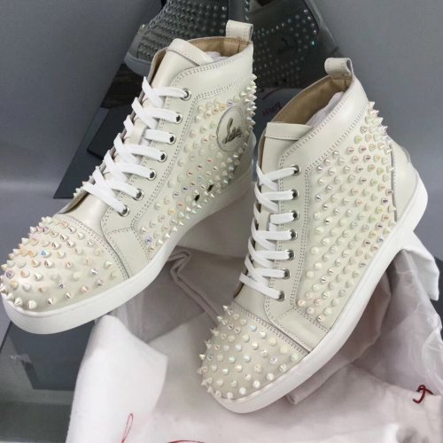 Christian Louboutin Mens Shoes Luxury Brand Red Bottom Design Louis Junior Spikes Flat with Original Box CL sneakers
