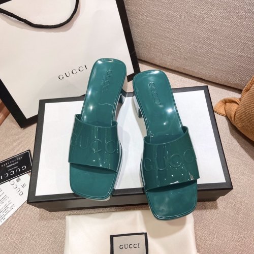 Gucci Womens Shoes Sandals Slides Slippers Luxury Brand Thick Sole 5cm Heel Design Women's GG slide sandal with Original Box