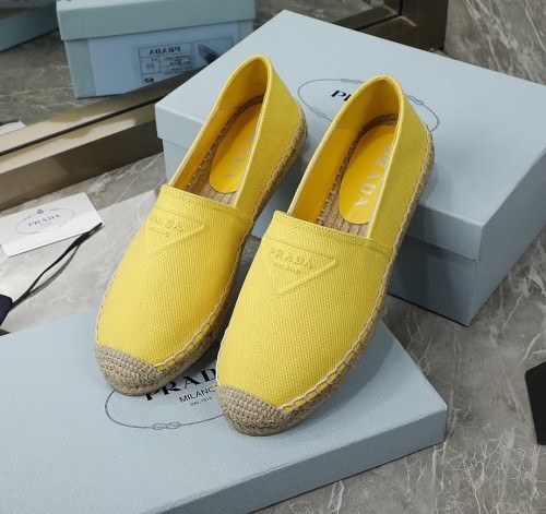 Prada Womens Shoes Casual Luxury Brand Breathable Hemp espadrilles with Original Box