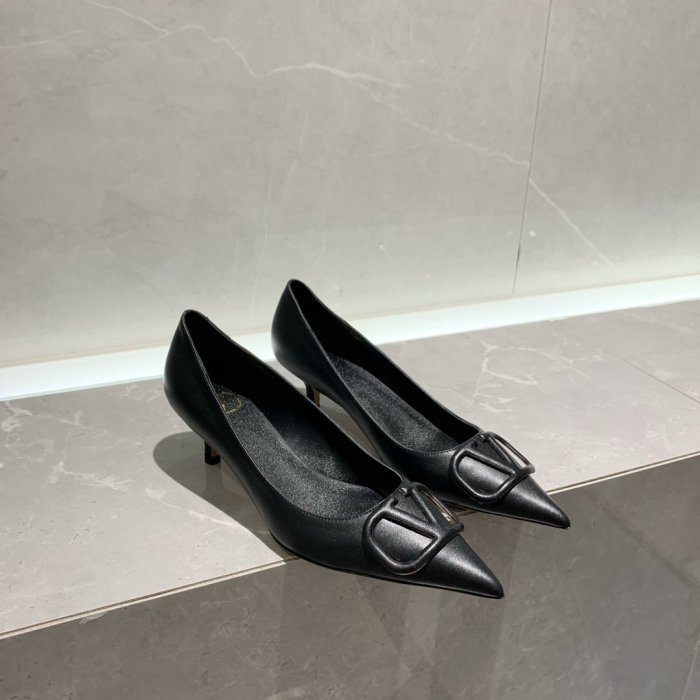 Valentino Women Shoes Mule Flip Flop Sandals VLOGO SIGNATURE CALFSKIN PUMP 45MM / 1.8 IN. with Original Box ZW2S0Q63MZF0NO