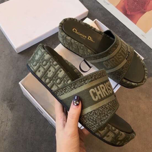 Dior Women Shoes Sandals Slippers Luxury Brand Thick Sole Womens Slippers with Original Box