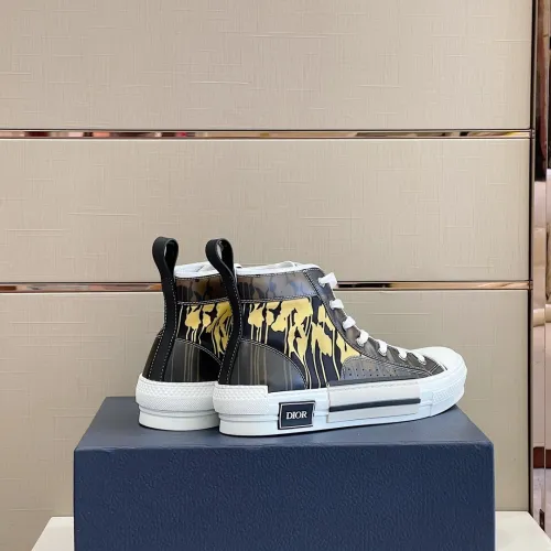 Dior Mens Shoes Sneakers Casual Luxury Brand B23 HIGH-TOP SNEAKER Dior Oblique Canvas with Original Box 3SH118ZMK_H761