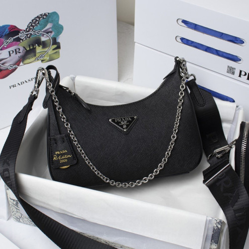 Prada Womens Bag Go Re-Edition 2000 Leather Shoulder Bag