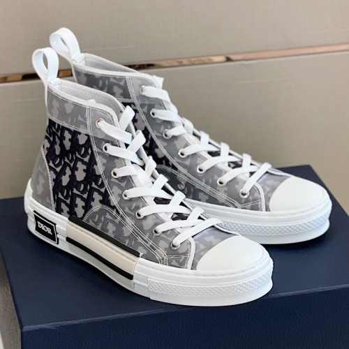 Dior Mens Shoes Sneakers Casual Luxury Brand B23 HIGH-TOP SNEAKER Dior Oblique Canvas with Original Box 3SH118ZMK_H761
