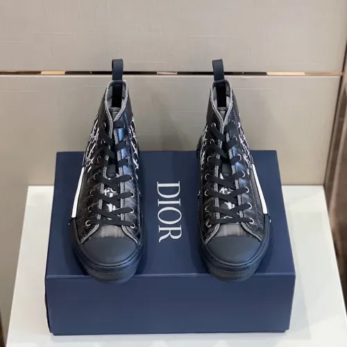 Dior Mens Shoes Sneakers Casual Luxury Brand B23 HIGH-TOP SNEAKER Dior Oblique Canvas with Original Box 3SH118ZMK_H761