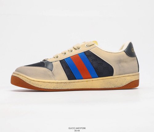 Gucci Distressed Screener Sneakers Men Womens Shoes 4401E296