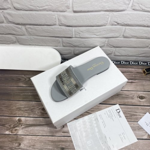 Dior Women Shoes Mule DWAY SLIDE Luxury Brand Womens Sandals Slippers with Original Box