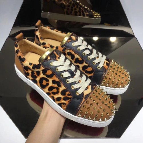 Christian Louboutin Mens Shoes Luxury Brand Red Bottom Design Louis Junior Spikes Flat with Original Box CL sneakers