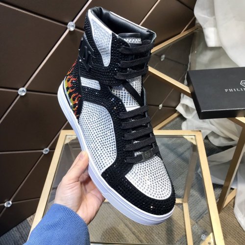 Philipp Plein Men Shoes High Top Sneaker Fashion Design Luxury Brand