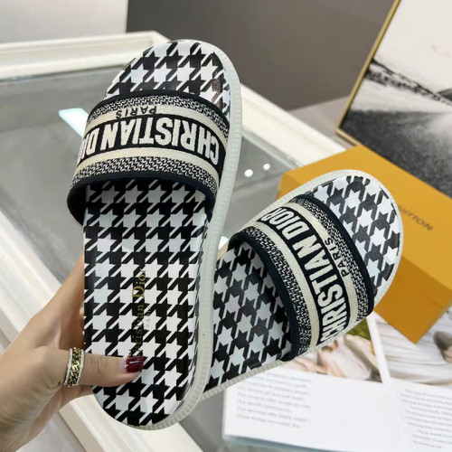 Dior Women Shoes Mule DWAY SLIDE Luxury Brand Womens Sandals Slippers with Original Box