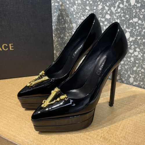 Versace Brand Womens Sandals Shoes Pumps Leather Big Size LA MEDUSA LEATHER PUMPS Design Luxury Brand Sandals for Women
