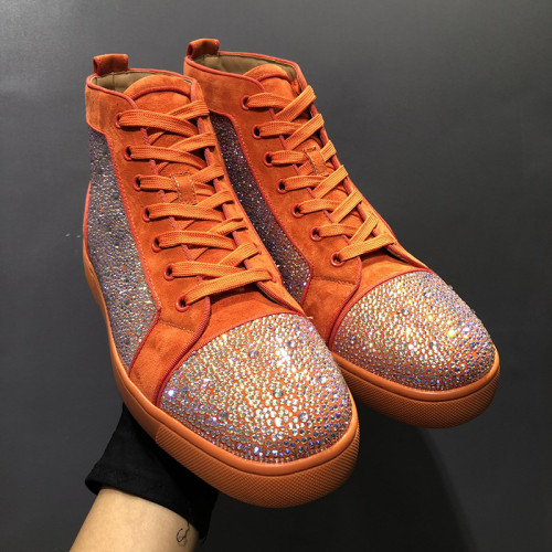 Christian Louboutin Mens Shoes Luxury Brand Red Bottom Design Louis Junior Spikes Flat with Original Box CL sneakers