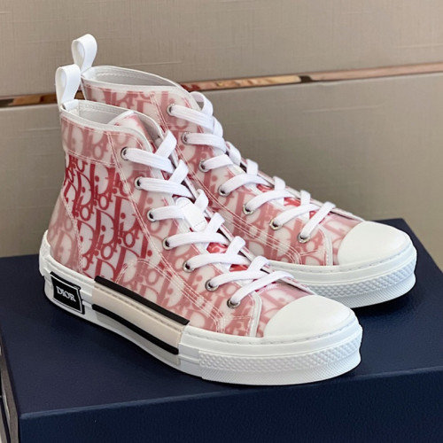 Dior Mens Shoes Sneakers Casual Luxury Brand B23 HIGH-TOP SNEAKER Dior Oblique Canvas with Original Box 3SH118ZMK_H761