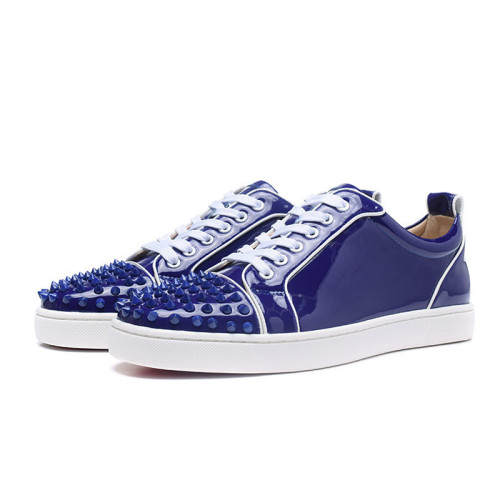 Christian Louboutin Mens Shoes Luxury Brand Red Bottom Design Louis Junior Spikes Flat with Original Box CL sneakers