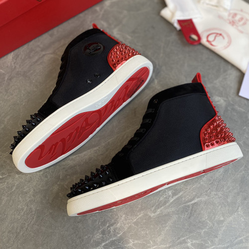 Christian Louboutin Mens Shoes Luxury Brand Red Bottom Design Louis Junior Spikes Flat with Original Box CL sneakers