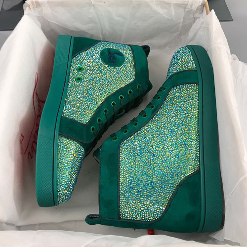 Christian Louboutin Mens Shoes Luxury Brand Red Bottom Design Louis Junior Spikes Flat with Original Box CL sneakers