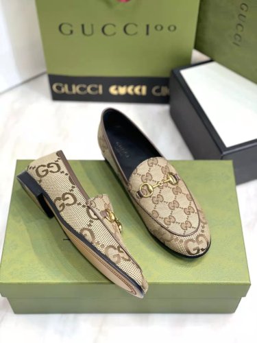 Gucci Womens Shoes Casual Loafers Design Luxury Brand Leather Princetown with Original Box Women's maxi GG Gucci Jordaan loafer
