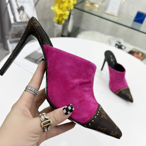 Louis Vuitton Womens Shoes Pumps Sandals Slippers Leather Design Luxury Brand Summer Fashion Sandals with Original Box 9.5cm Heel