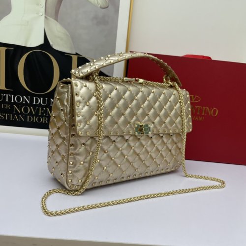 Valentino Womens Bags Crossbody Bags Handbags Luxury Brand LARGE ROCKSTUD SPIKE NAPPA LEATHER BAG with Original Box